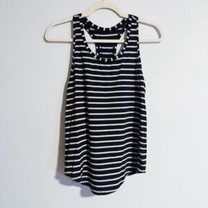 Lululemon - Black and Gray Striped Racerback Tank Top